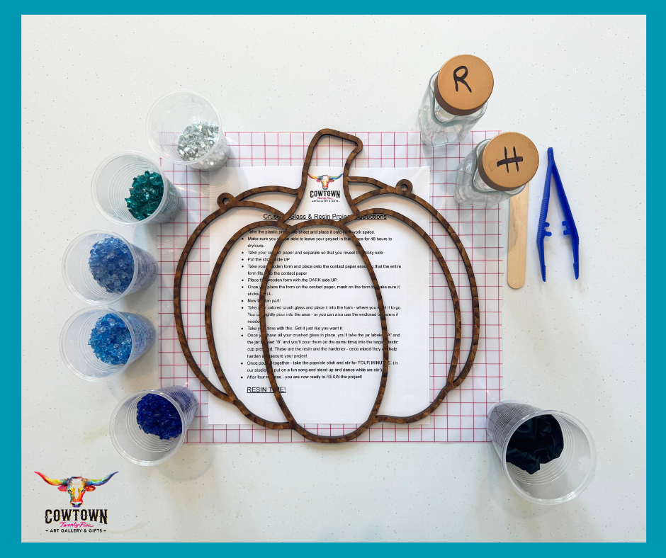 Coastal Blue Crushed Glass/Resin Pumpkin